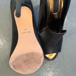 Bcbg size 7 black women’s heels open toe.